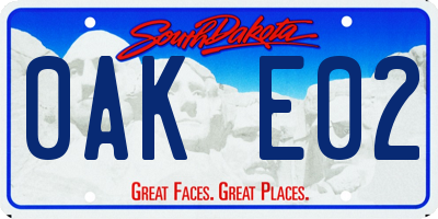 SD license plate 0AKE02