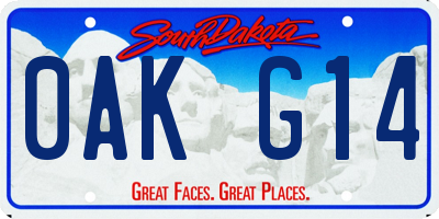 SD license plate 0AKG14