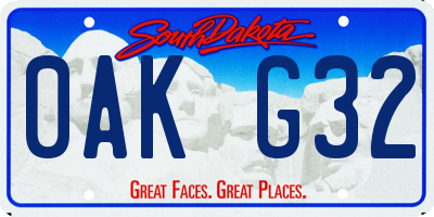 SD license plate 0AKG32