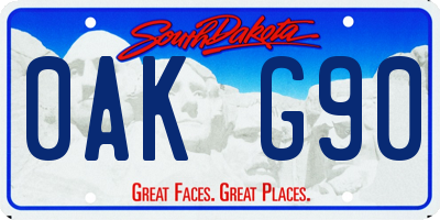 SD license plate 0AKG90