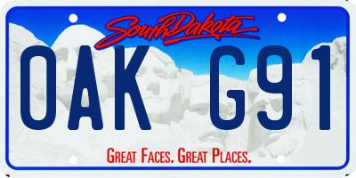 SD license plate 0AKG91
