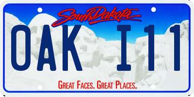 SD license plate 0AKI11