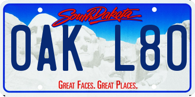 SD license plate 0AKL80