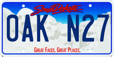 SD license plate 0AKN27