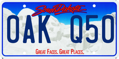 SD license plate 0AKQ50