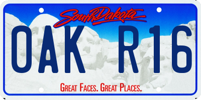 SD license plate 0AKR16