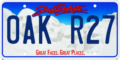 SD license plate 0AKR27