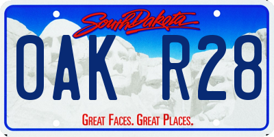 SD license plate 0AKR28