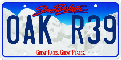 SD license plate 0AKR39