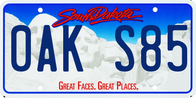 SD license plate 0AKS85