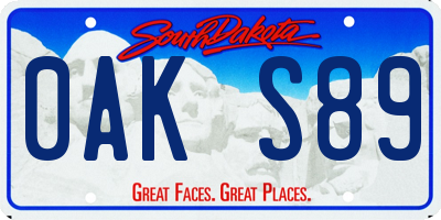 SD license plate 0AKS89