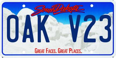 SD license plate 0AKV23