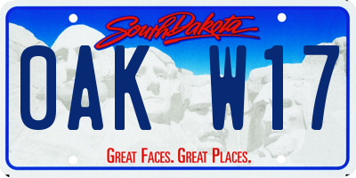 SD license plate 0AKW17