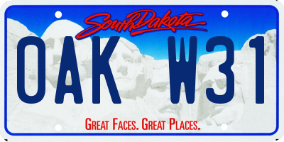 SD license plate 0AKW31