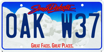 SD license plate 0AKW37