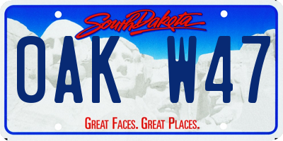 SD license plate 0AKW47