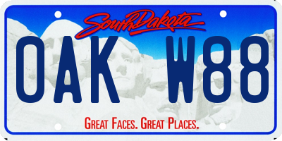 SD license plate 0AKW88