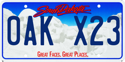 SD license plate 0AKX23