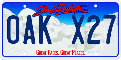 SD license plate 0AKX27
