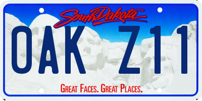 SD license plate 0AKZ11