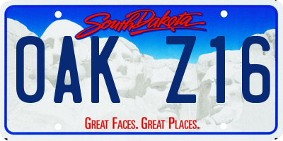 SD license plate 0AKZ16