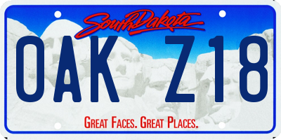 SD license plate 0AKZ18