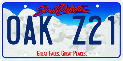 SD license plate 0AKZ21