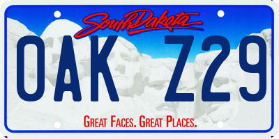 SD license plate 0AKZ29