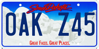 SD license plate 0AKZ45