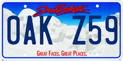 SD license plate 0AKZ59