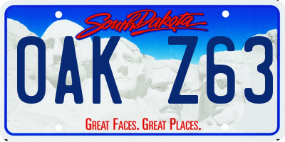 SD license plate 0AKZ63