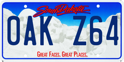 SD license plate 0AKZ64