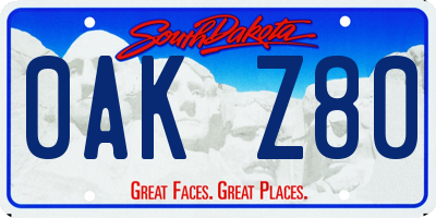 SD license plate 0AKZ80