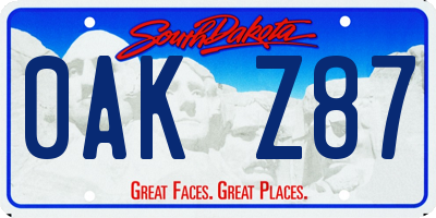 SD license plate 0AKZ87