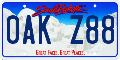 SD license plate 0AKZ88