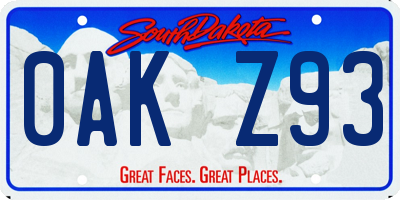 SD license plate 0AKZ93