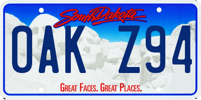 SD license plate 0AKZ94