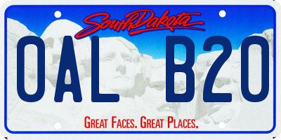 SD license plate 0ALB20