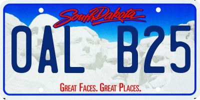 SD license plate 0ALB25