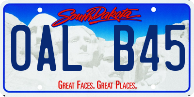 SD license plate 0ALB45