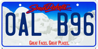 SD license plate 0ALB96