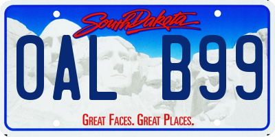 SD license plate 0ALB99