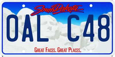 SD license plate 0ALC48