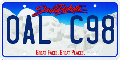 SD license plate 0ALC98