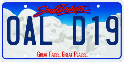 SD license plate 0ALD19