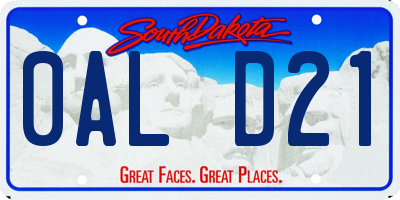 SD license plate 0ALD21