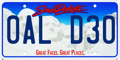 SD license plate 0ALD30