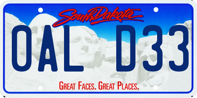 SD license plate 0ALD33