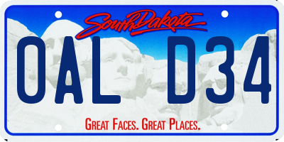 SD license plate 0ALD34