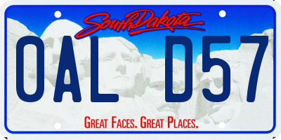 SD license plate 0ALD57